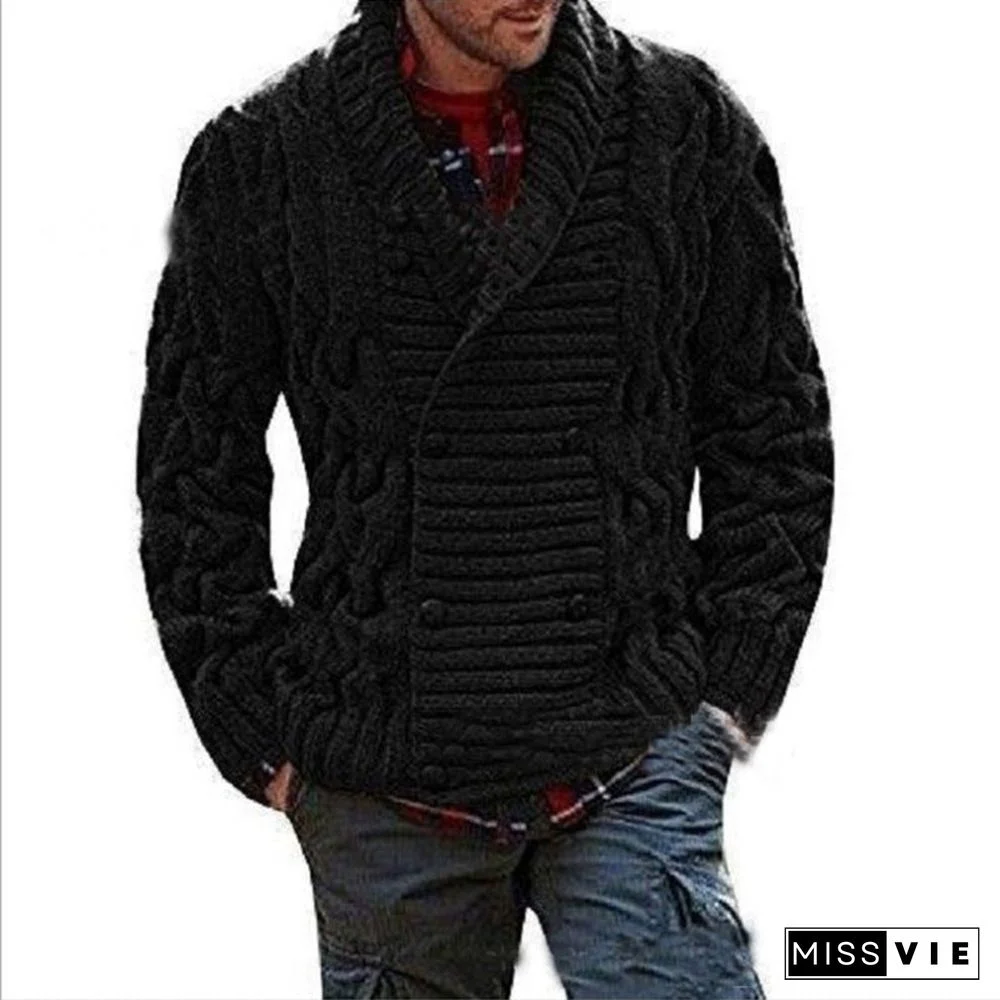 V-neck Double Breasted Men's Sweater