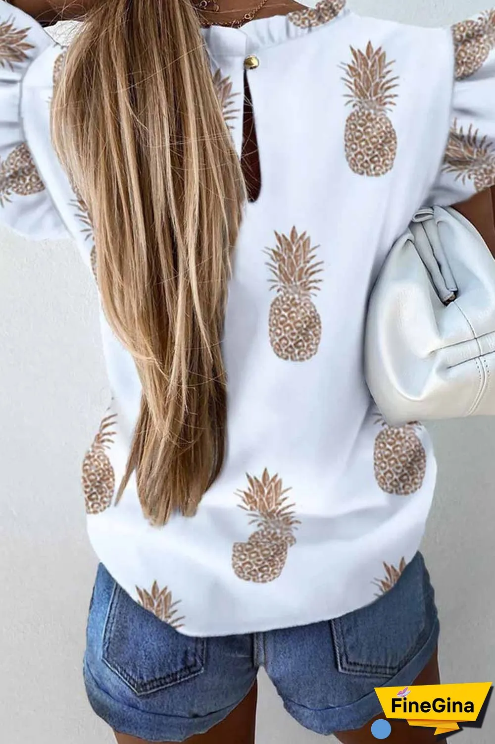 O Neck Loose Ruffled Tops