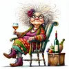 Lady Drinking Red Wine-11CT Stamped Cross Stitch 40*40cm/15.75*15.75in tapestrymarket