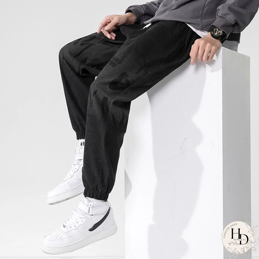 Print Loose Straight Casual Wide Leg Sweatpants