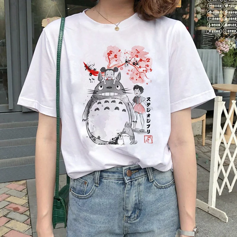 Studio Japanese cartoon Anime women tshirt t-shirt Miyazaki Hayao clothes female kawaii