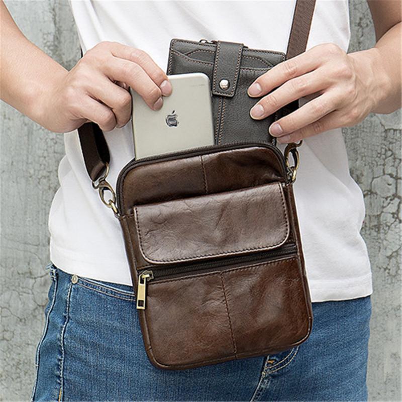 Mens Vintage Classci Large Capacity Casual Leather Shoulder Packs Crossbody Bags