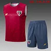 2025/2026 S&atilde;o Paulo Pre-Match Training Red Vest+Shorts Football1:1 Thai Quality