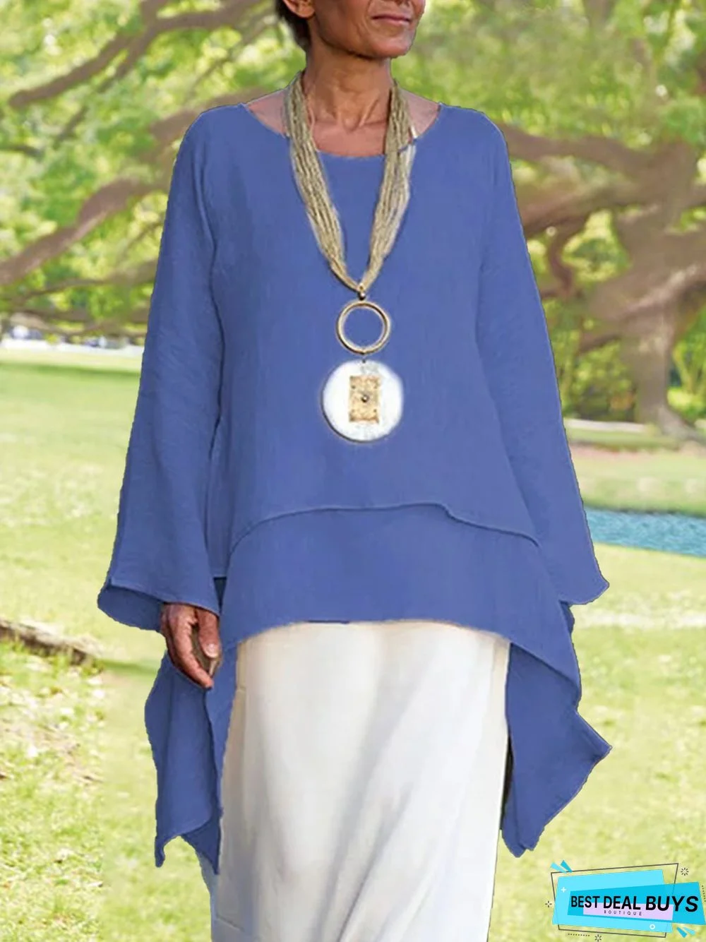 Long Sleeve Asymmetrical Casual Paneled Top