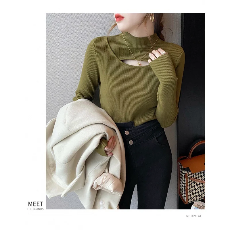 Uveng Uveng Women's Winter Atmosphere In The Winter Blouse Spring And Autumn 2023 New Design Sense Hollow Knit Sweater