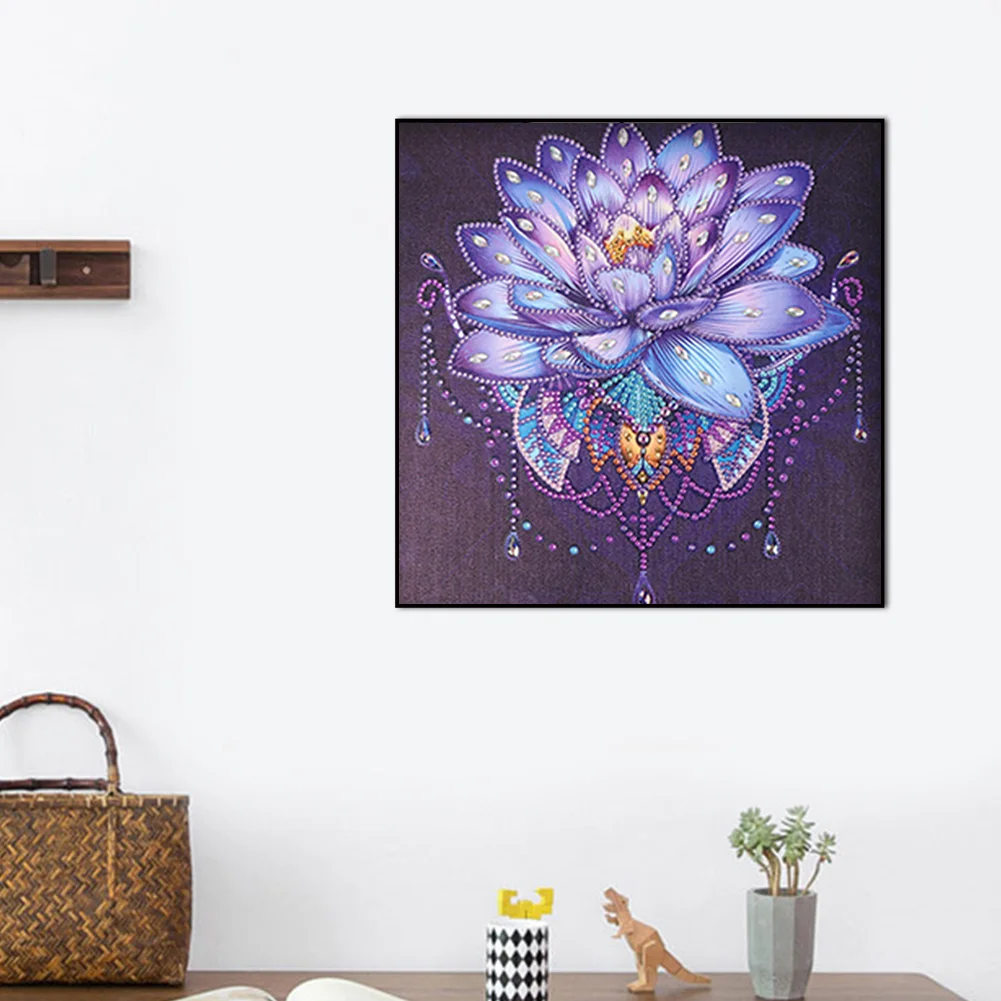 Diamond Painting - Special Shaped Drill - Purple Lotus(30*30cm)
