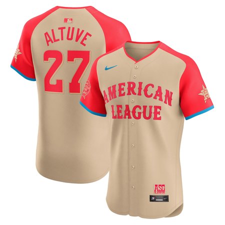 Men's American League #27 Jose Altuve Cream 2024 MLB All-Star Game Elite Player Jersey