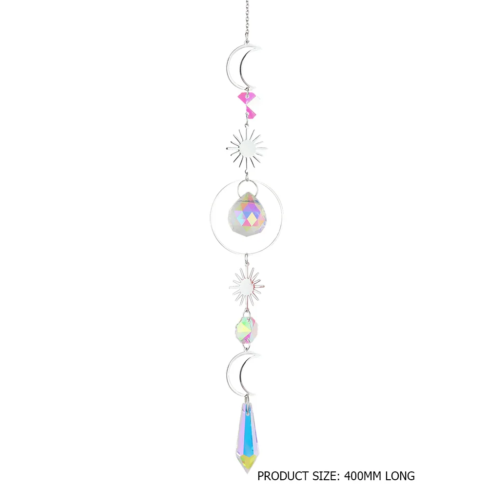 Wind Chime Crystal Diamond Light Catcher Ball Ornaments Round Frame Pendant