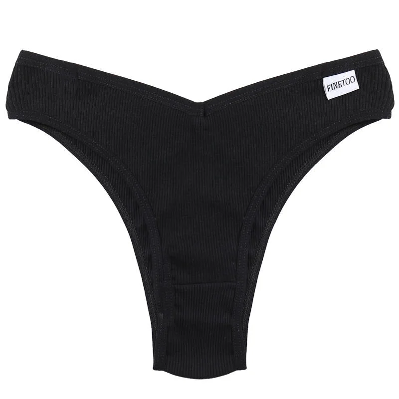 FINETOO Women's Panties Cotton G-String Panties Underwear Women Comfortable Casual T Back Female V Waist Intimate Lingerie