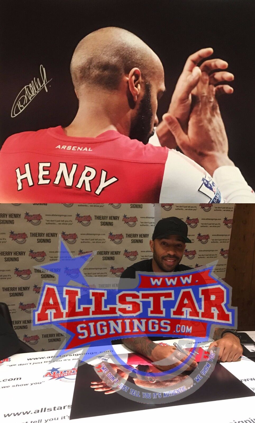 THIERRY HENRY SIGNED ARSENAL 16x20 Photo Poster paintingGRAPH + PROOF & COA ALLSTARS EXCLUSIVE