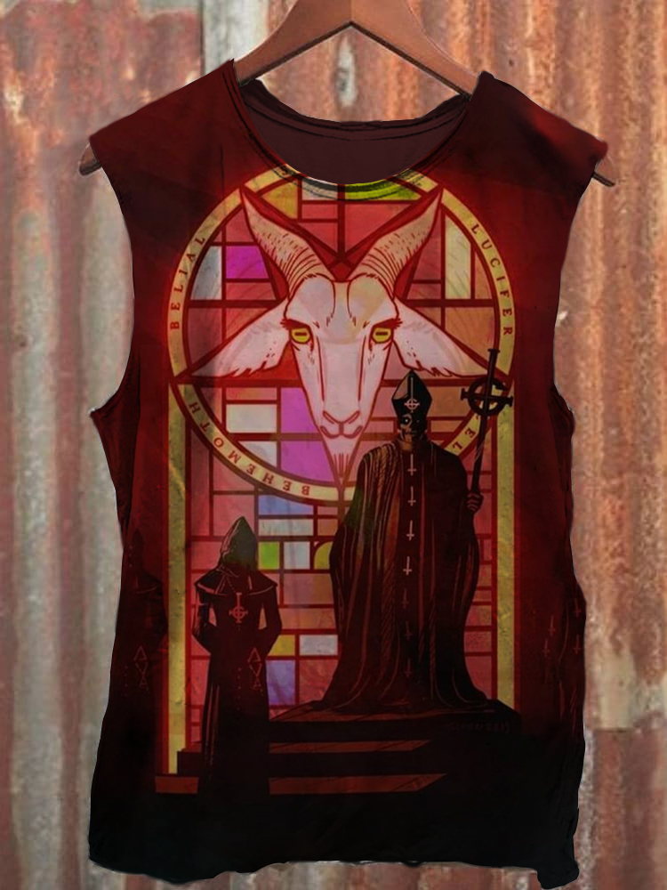 Unisex Vintage Religious Print Vest / TECHWEAR CLUB / Techwear