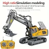 2.4Ghz 11 Channel Remote Control Excavator Toy RC Construction Bulldozer Dump Truck Alloy Vehicles Toys With Light And Sound Birthday Christmas Gifts