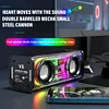Transparent Bluetooth Speaker RGB Light Wireless Bluetooth Speaker Dual Subwoofer Desktop Speaker TWS High Volume Mecha Cannon