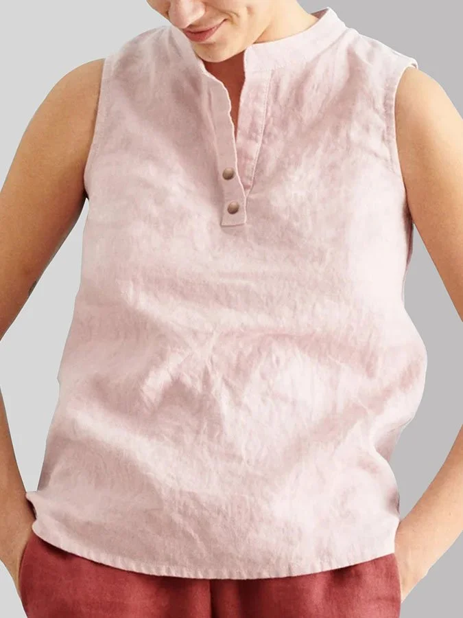 Solid Color V-Neck Loose Casual Shirt