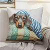 Dachshund Stamped Cross Stitch Pillow Cover Kit 11CT 3 Strands 45x45cm Handmade Embroidery Cushion Cover for tapestrymarket