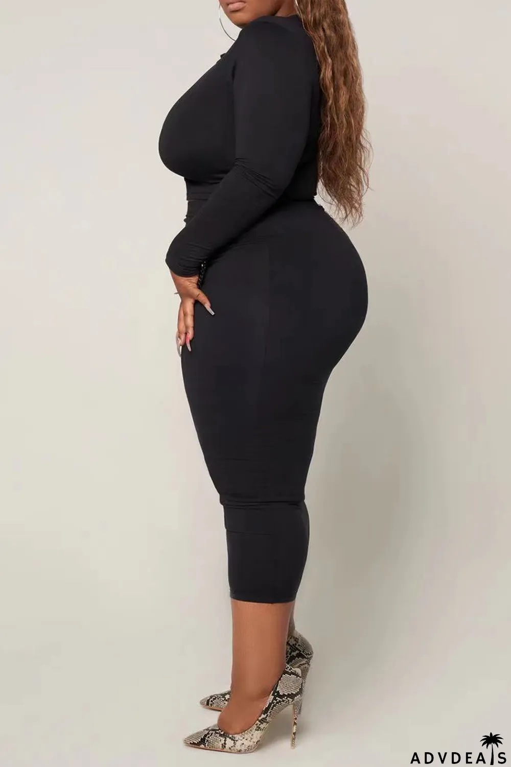 Red Casual Solid Split Joint O Neck Plus Size Two Pieces