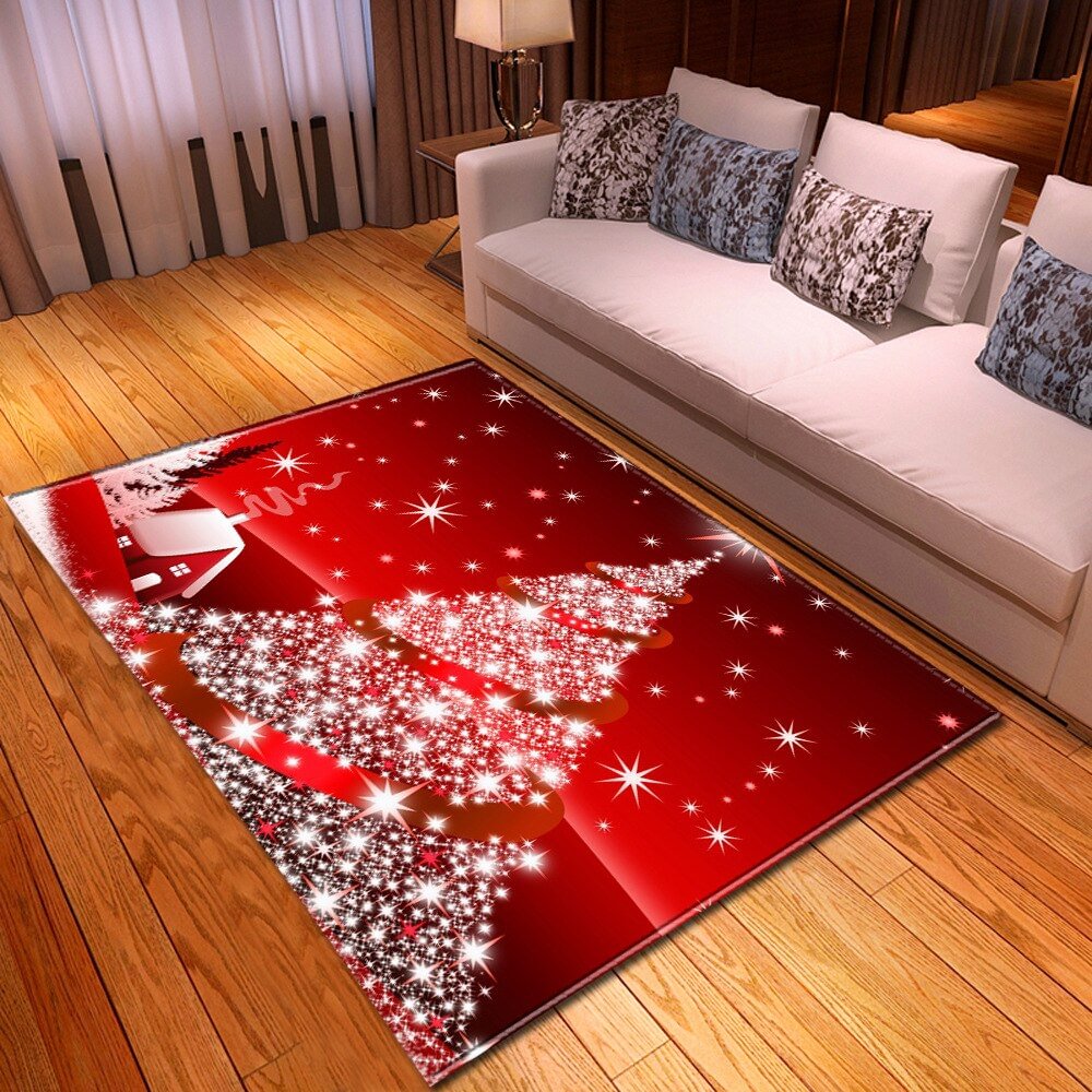 Merry Christmas Pattern Carpet for Living Room Children Rug Kids Room Decoration Carpet Home Hallway Floor Bedroom Bedside Mat