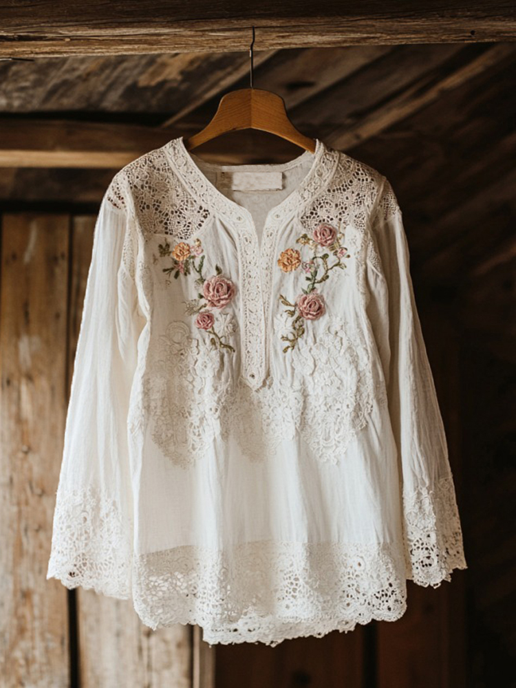 Rose Print Elegant Shirt