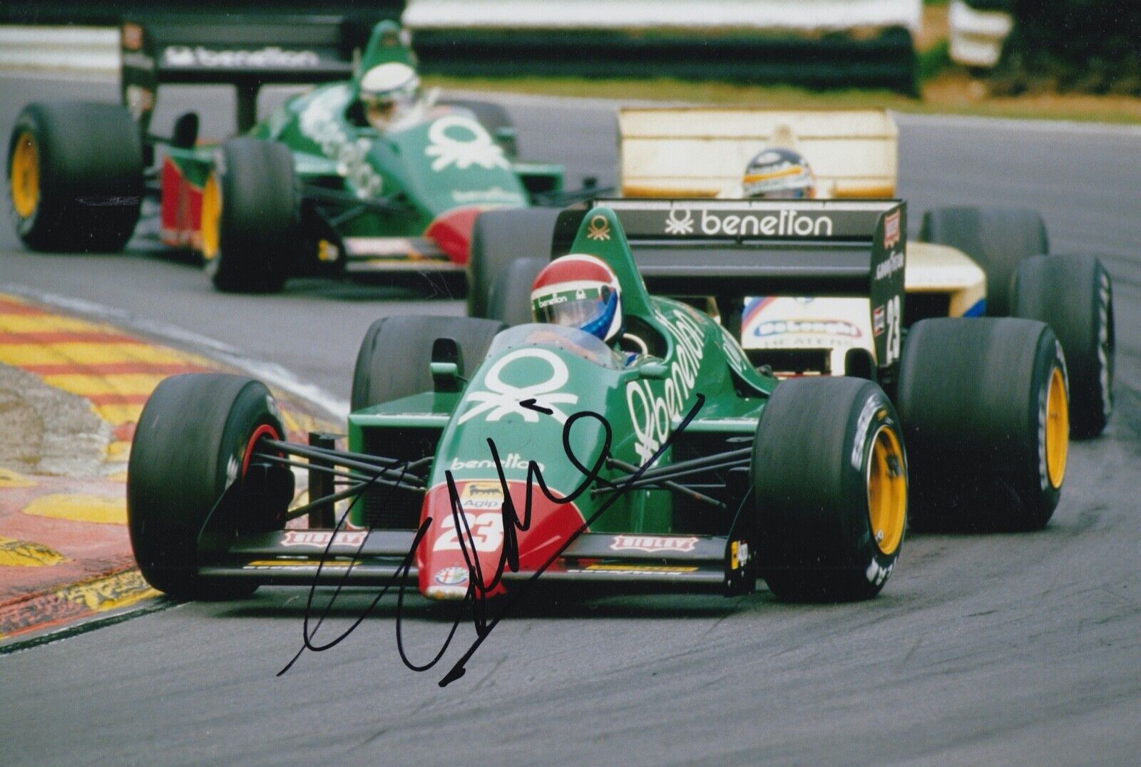 Eddie Cheever Hand Signed 12x8 Photo Poster painting F1 Autograph Benetton Team Alfa Romeo