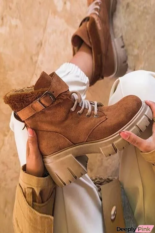 Suede High Thick Soles Boots