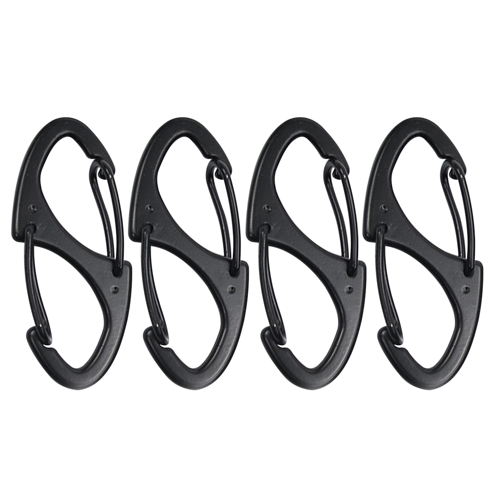 

4x Alloy S Type Carabiner Keychain 8 Ring Quick Release Clip Hanging Buckle, 501 Original