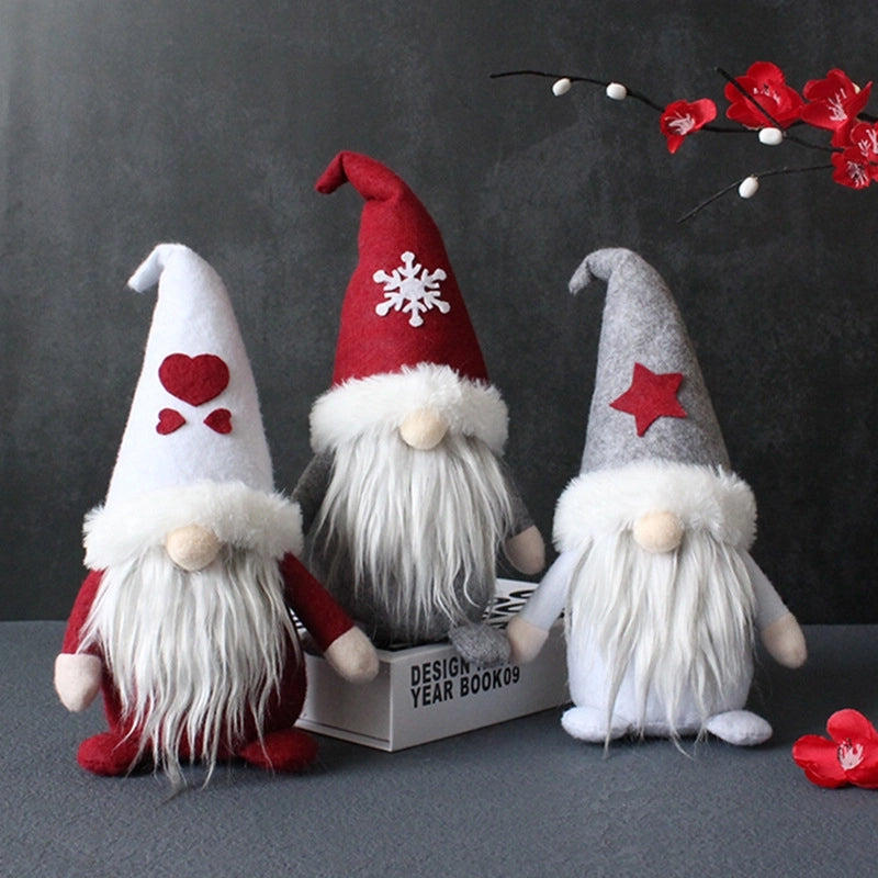 Cross-border New Creative Hooded Faceless Doll Holiday Dwarf Santa Claus Plush Doll Decoration