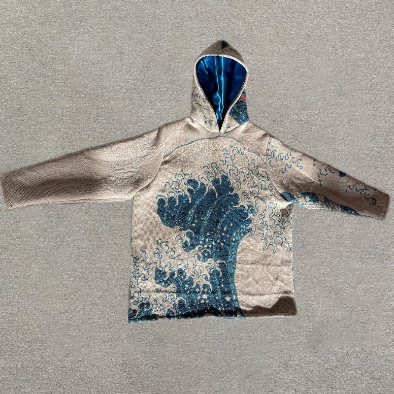 Stylish Tapestry Jacquard Pullover Hoodie