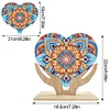  5D DIY Special Shape Diamond Painting Wooden Heart Shape Desk Ornament Decor Kit