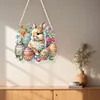 (US Only)Acrylic 2D Flat Easter Egg Bunny DIY Hanging Diamond Art Kits Wall Door Decor