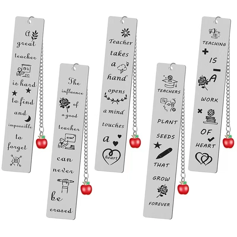 Fashion Creative Metal Stainless Steel Lettering Bookmark