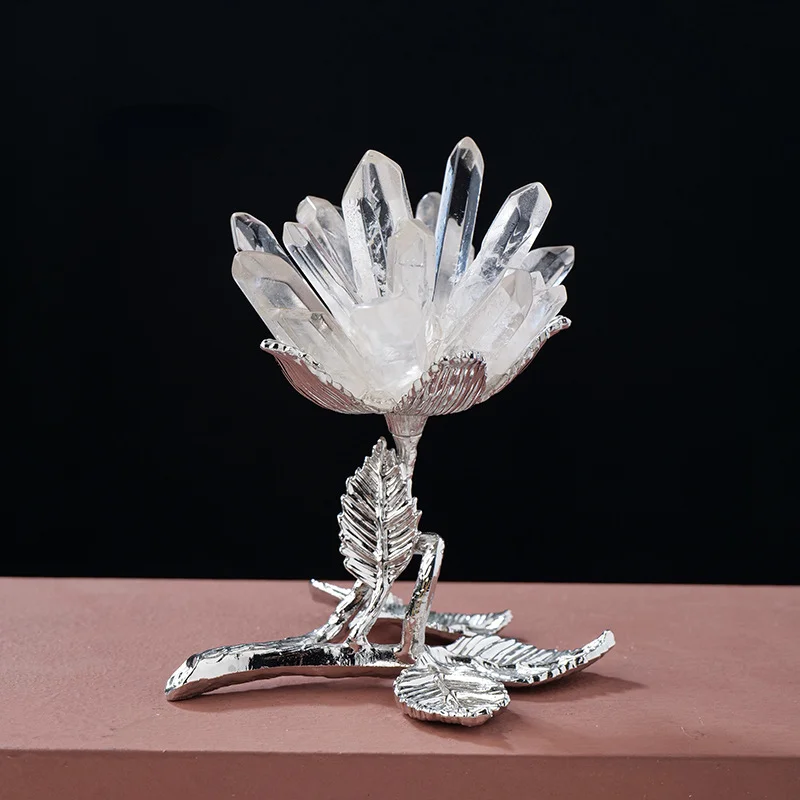 Natural Clear Crystal Floral Ornaments Home Decoration