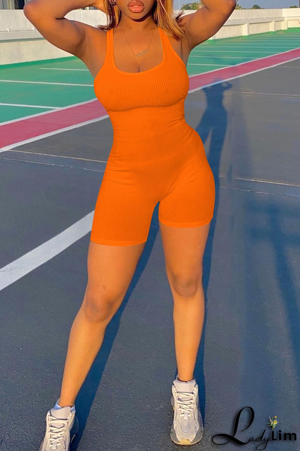 Black Casual Sportswear Solid Split Joint U Neck Regular Jumpsuits