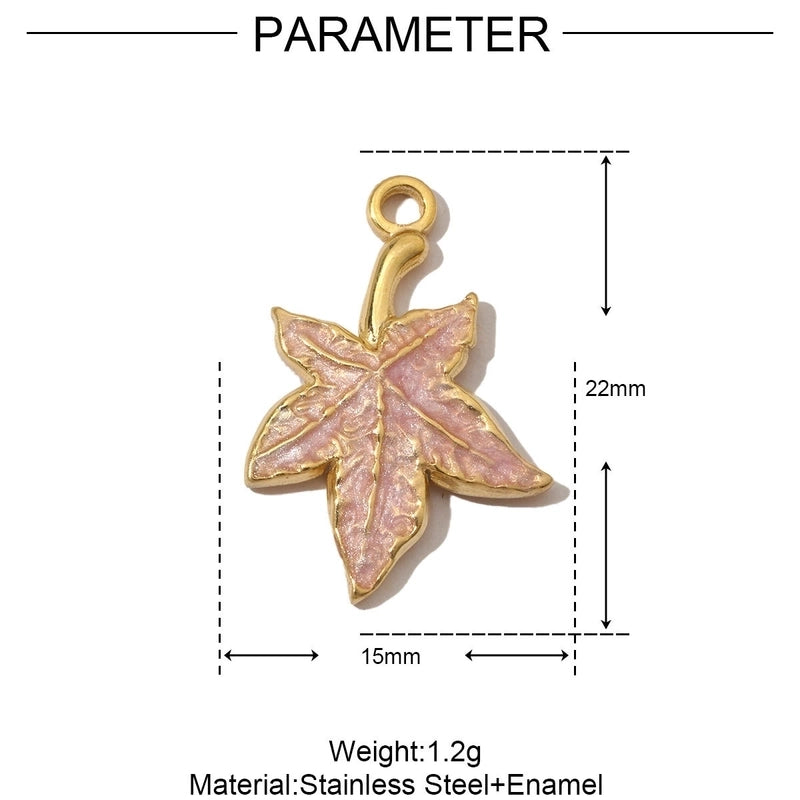 3 PCS/Package 8 * 20mm 304 Stainless Steel Leaf Flower Pendant Jewelry Accessories