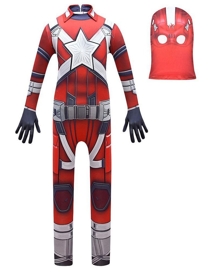 Mayoulove Boys Red Guardian Cosplay Kids Halloween Costume-Mayoulove