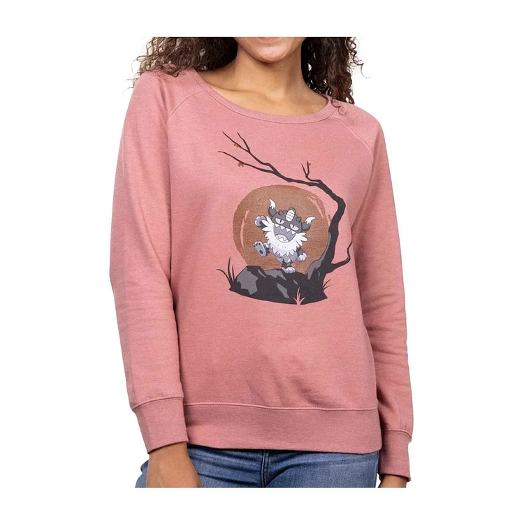 Pokémon Stories: Perrserker Moonrise Pink Capped Neck Sweatshirt - Adult
