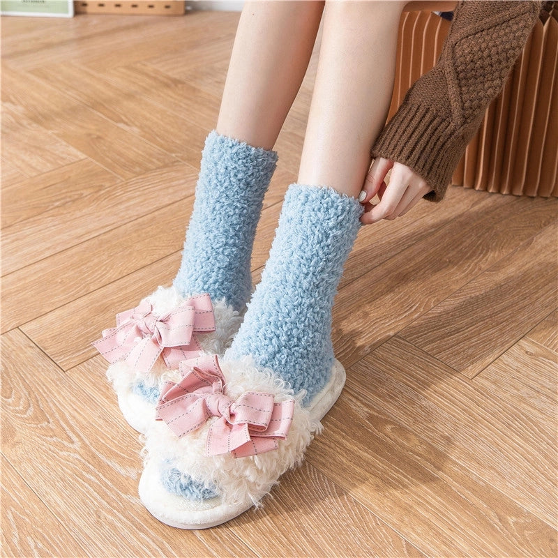 Women’s Slippers Socks Velvet Socks Thickened Winter Plus Sleep Socks Home Women’s Coral Velvet Crew Women’s Sleeping Socks