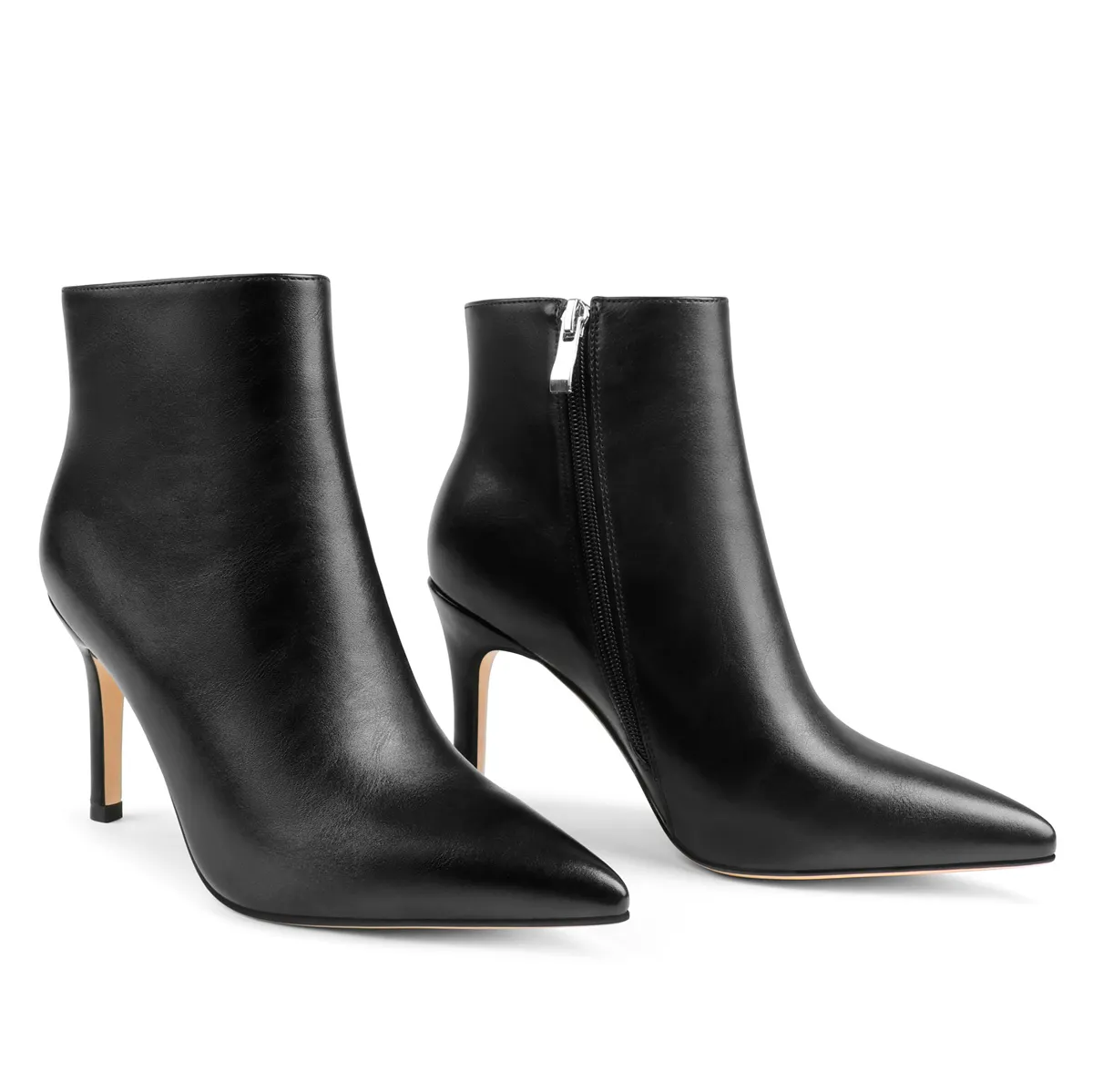 90mm Women's Ankle Boots Closed Pointed Toe Red Bottom Stilettos Booties-vocosishoes