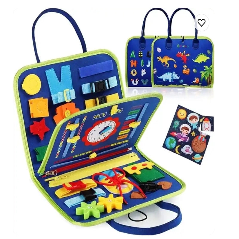 New Cloth Busy Board Sensory Montessori Educational Book Felt Bag Toy Children Learning Board