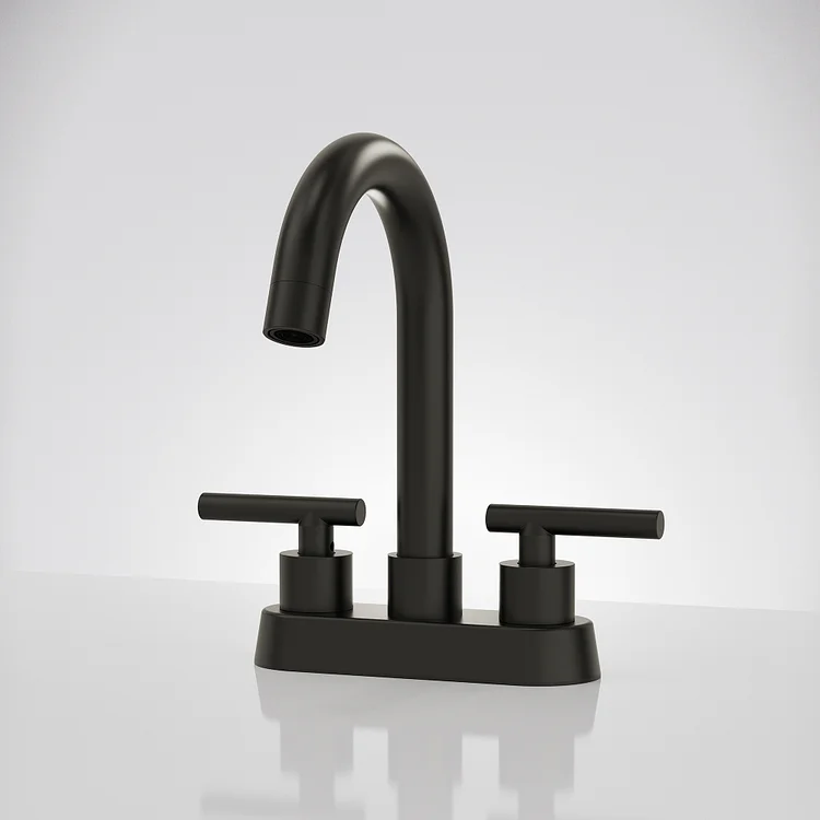 EVERSTEIN Two-Handle Two-Hole Bathroom Sink Faucet in Matte Black SFS-1113-BK
