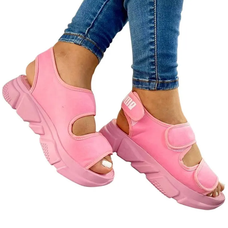2021 Women Sandals Women Sport Shoes Sneakers  Thick Bottom Sneakers Vulcanized Shoes Non-slip Summer Ladies Sandals