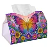 Butterfly Diamond Painting Tissue Box 7.48x5.12Inch Diamond Art Tissue Box 5D Diamond Art Tissue Cover for Kitchen Restaurant Bar Office Parties