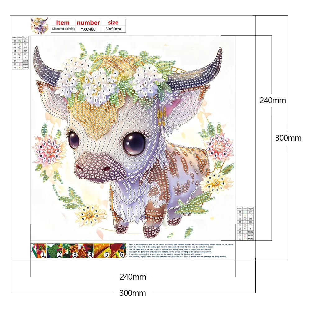 Diamond Painting - Partial Special Shaped Drill - Cattle(30*30cm)