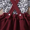 Baby Girl Leopard Set Valentine Long Sleeve Ruffles 2 Pcs
