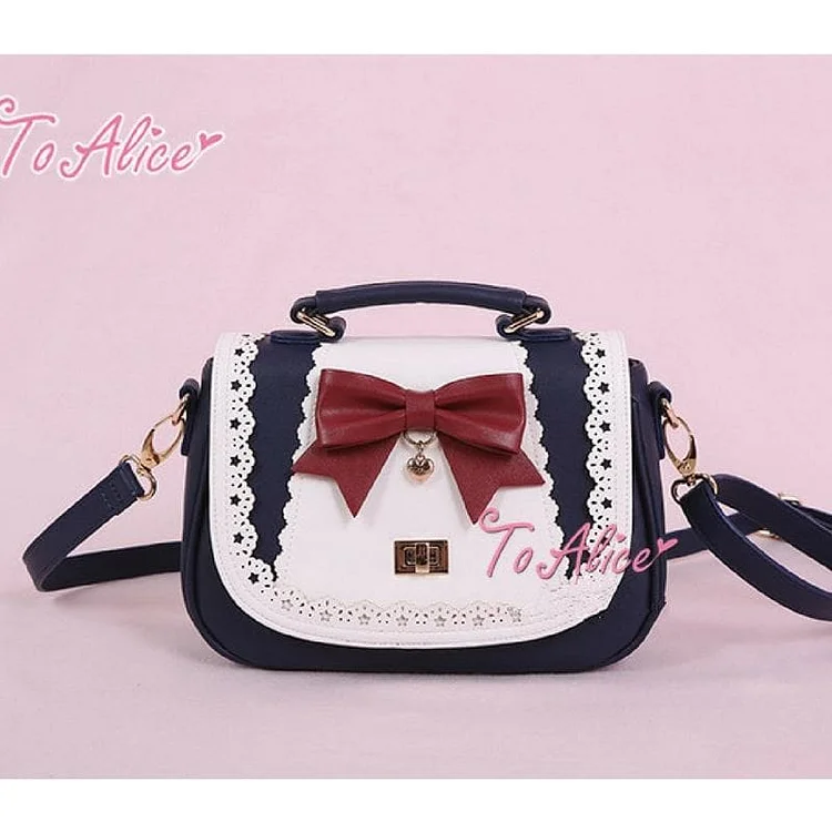 [Reservation] Navy Elegant Lolita Bowknot Shoulder Bag SP1711308
