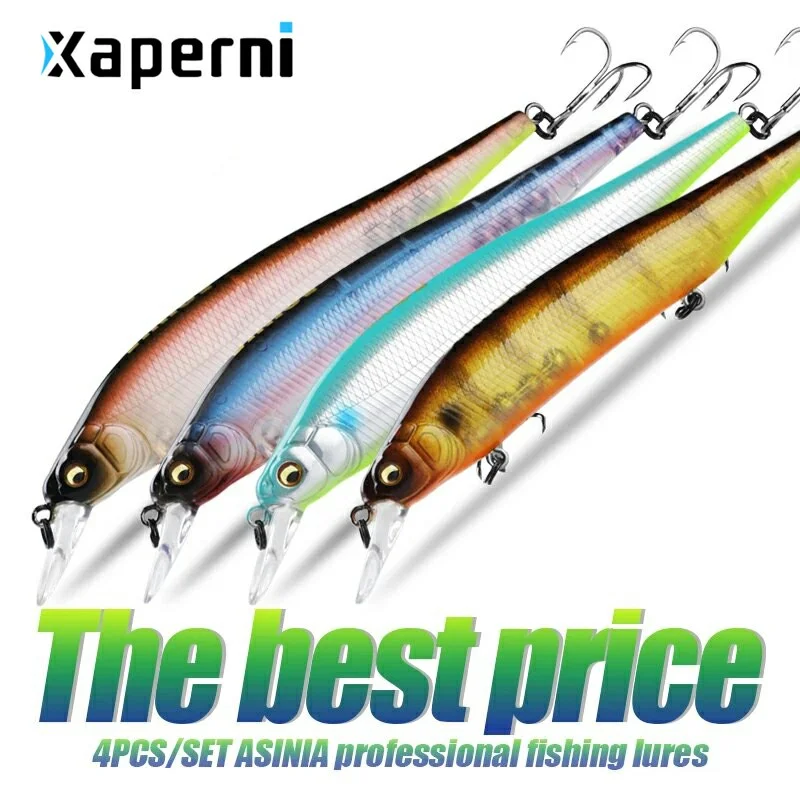 ASINIA Best price 4pcs each set 115mm 15g dive 1.2m SP Tungsten weight system Top fishing lures minnow crank wobbler quality