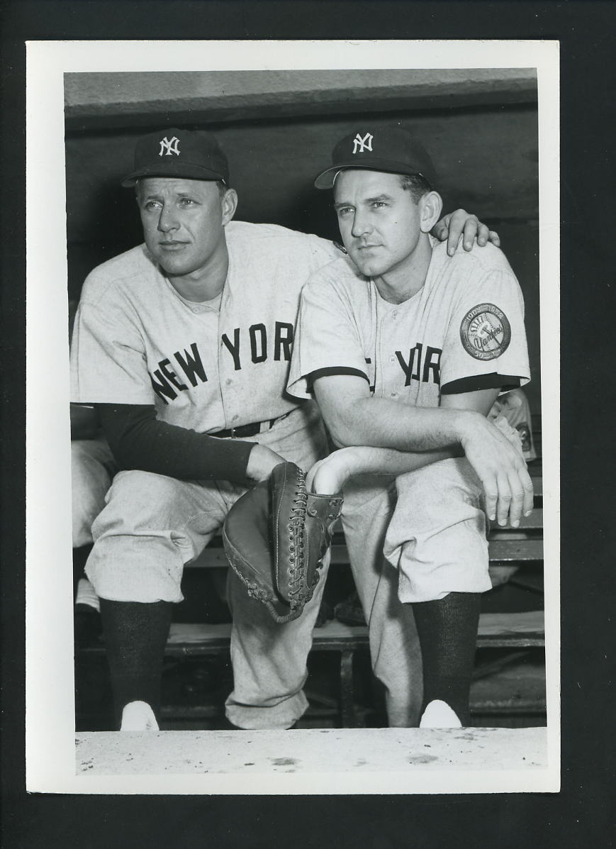 Ralph Houk & Charlie Silvera Press Original Photo Poster painting by Don Wingfield Yankees