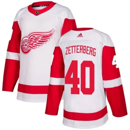 Men's  Detroit Red Wings #40 Henrik Zetterberg White Stitched NHL Jersey