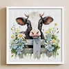 Flowers And Cow - 11CT Stamped Cross Stitch 50*50cm/19.69*19.69in