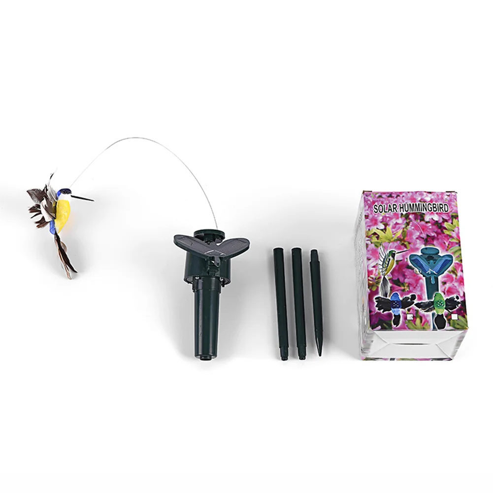 Solar Powered Artificial Flying Lawn Stakes Yard Art Ornament (Hummingbird)