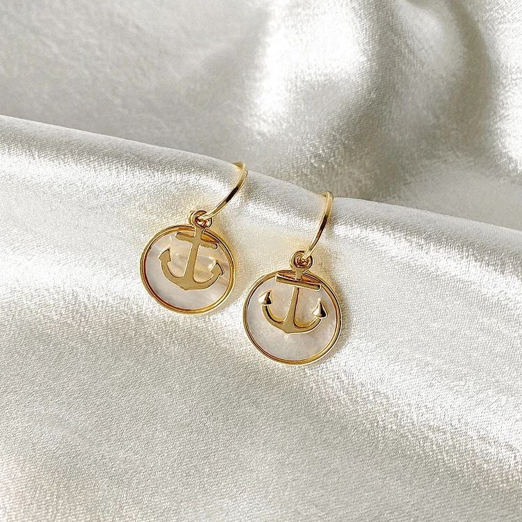 Metal Boat Anchor Earrings
